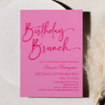 Shock rosa Modern Minimalist Birthday Brunch Party Inbjudningar<br><div class="desc">Det här är en inbjudan till ett Shock rosa moderna,  minimalistiskt födelsedagspartium!</div>