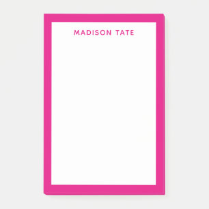 Shock rosa Modern Monogram-Professionell Post-it Block