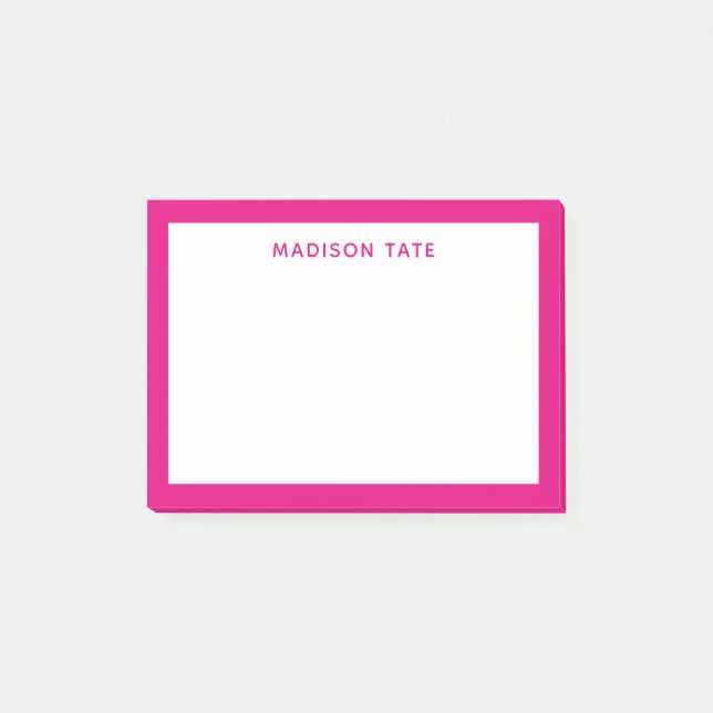 Shock rosa Modern Monogram-Professionell Post-it Block (Framsida)