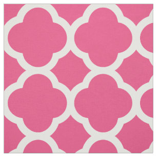 Shock rosa Modern Quatrefoil stor Tyg