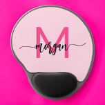 Shock rosa Modern Script Girly Monogram Namn Gel Musmatta<br><div class="desc">Lägg till en popup med färg på arbetsytan med Shock rosa Modern Script Girly Monogram Namn Mouse Pad! Den här musknappen blandar stil med praktisk användning och har en levande shock rosa och personlig med ditt namn i ett modernt skript i chicen. Det släta yta säkerställer att musen rörelser exakt,...</div>