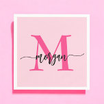Shock rosa Modern Script Girly Monogram Namn Pappersservett<br><div class="desc">Öka din aktivitet med våra Shock rosa Modern Script Girly Monogram Namn Napkins! De här blöjorna har en djärv shock rosa och är personlig med ditt namn i ett modernt skript i chicen för en anpassningsbar och snyggt. Perfekt för party, duschar eller andra särskilda tillfällen lägger de till en popo...</div>