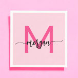 Shock rosa Modern Script Girly Monogram Namn Pappersservett<br><div class="desc">Öka din aktivitet med våra Shock rosa Modern Script Girly Monogram Namn Napkins! De här blöjorna har en djärv shock rosa och är personlig med ditt namn i ett modernt skript i chicen för en anpassningsbar och snyggt. Perfekt för party, duschar eller andra särskilda tillfällen lägger de till en popo...</div>