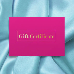 Shock rosa Modern Spa Beauty Salon Gift Certificat