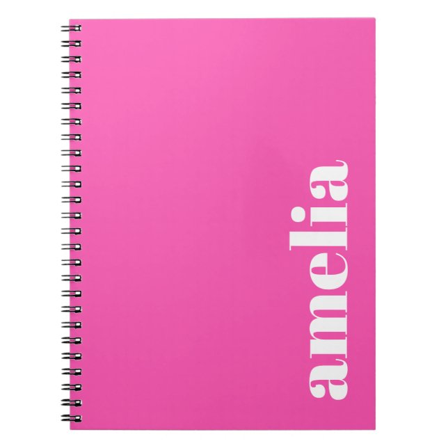 Shock rosa Monogram Anteckningsbok (Framsidan)