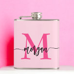 Shock rosa Monogram Girl's Bachelorette Party Fickplunta<br><div class="desc">Fira i stil med vår Shock rosa Monogram Girl's Bachelorette Party Flask! Den här kolven har en sjudande shock rosa och personlig med ditt monogram och ger en chic och anpassningsbar till dina reklamfestligheter. Det är perfekt att hålla dina favoritdrycker på resande fot. Kompakt och snyggt, den här trendigets kolv...</div>