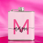 Shock rosa Monogram Girl's Bachelorette Party Fickplunta<br><div class="desc">Fira i stil med vår Shock rosa Monogram Girl's Bachelorette Party Flask! Den här kolven har en sjudande shock rosa och personlig med ditt monogram och ger en chic och anpassningsbar till dina reklamfestligheter. Det är perfekt att hålla dina favoritdrycker på resande fot. Kompakt och snyggt, den här trendigets kolv...</div>