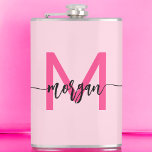 Shock rosa Monogram Girl's Bachelorette Party Fickplunta<br><div class="desc">Fira i stil med vår Shock rosa Monogram Girl's Bachelorette Party Flask! Den här kolven har en sjudande shock rosa och personlig med ditt monogram och ger en chic och anpassningsbar till dina reklamfestligheter. Det är perfekt att hålla dina favoritdrycker på resande fot. Kompakt och snyggt, den här trendigets kolv...</div>
