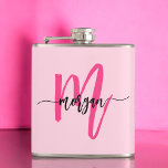 Shock rosa Monogram Girl's Bachelorette Party Fickplunta<br><div class="desc">Fira i stil med vår Shock rosa Monogram Girl's Bachelorette Party Flask! Den här kolven har en sjudande shock rosa och personlig med ditt monogram och ger en chic och anpassningsbar till dina reklamfestligheter. Det är perfekt att hålla dina favoritdrycker på resande fot. Kompakt och snyggt, den här trendigets kolv...</div>
