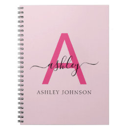 Shock rosa Monogram Girl's Back to school Anteckningsbok