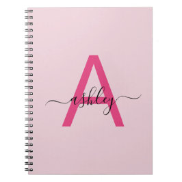 Shock rosa Monogram Girl's Back to school Anteckningsbok