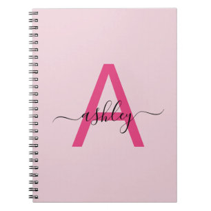 Shock rosa Monogram Girl's Back to school Anteckningsbok