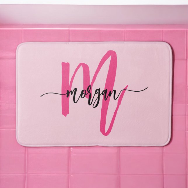 Shock rosa Monogram Girl's Dorm Room Badrumsmatta (Skapare uppladdad)