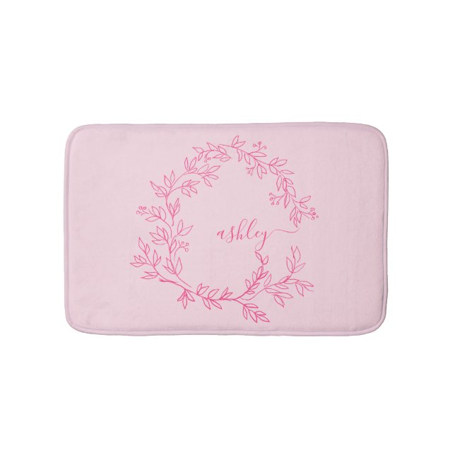 Shock rosa Monogram Girl's Dorm Room Badrumsmatta (Framsidan)