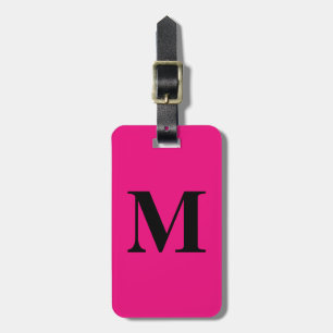 Shock rosa Monogram Initialer Gift Party Favor Gir Bagagebricka
