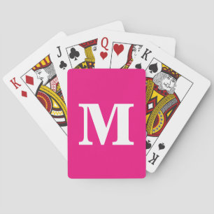 Shock rosa Monogram Initialer Namn Anpassningsbar Casinokort