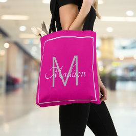 Shock rosa Monogram Namn Tygkasse