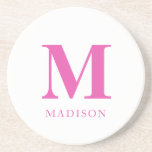Shock rosa Monogram Namn Underlägg<br><div class="desc">Cute shock rosa,  eget namn och monogramgåva till kvinnor.</div>