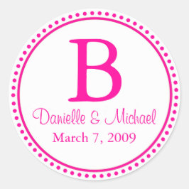 Shock rosa Monogram Runt Klistermärke