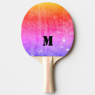 shock rosa monogramdesign för regnbåge pingisracket