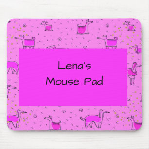 Shock rosa Mouse Pad med Comical Hundar Musmatta