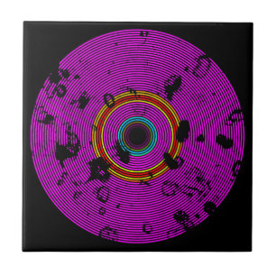 Shock rosa Multifärgad Vinyl Disk Struktur Mönster Kakelplatta