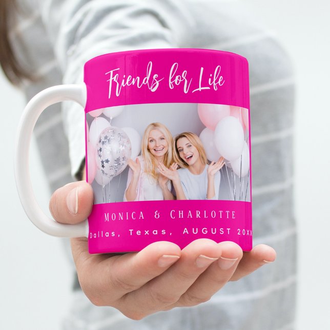 Shock rosa namn för bästa vänner kaffemugg (Skapare uppladdad)