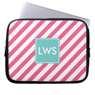 Shock rosa Nautical Rand Monogram Laptop Sleeve