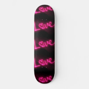 shock rosa, neon, kärlek, svart skateboard