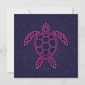 Shock rosa Neon Lava Sea Turtle Design Julkort
