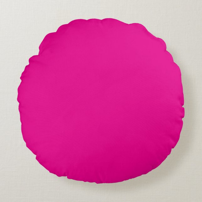 Shock rosa Neon Rund Kudde (Framsidan)