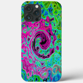 Shock rosa och blå Groovy Abstrakt Retro Swirl