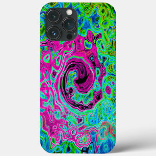 Shock rosa och blå Groovy Abstrakt Retro Swirl