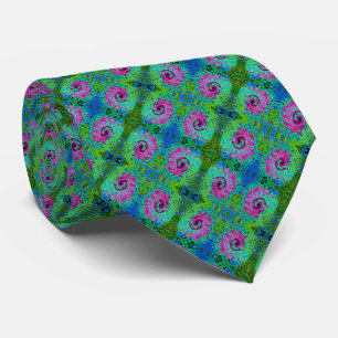 Shock rosa och blå Groovy Abstrakt Retro Swirl Slips