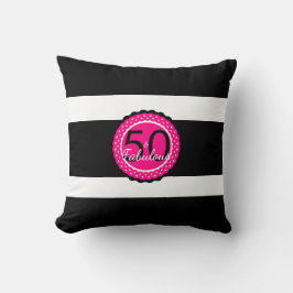Shock rosa och Black 50 & Fabulous Birthday Gift Kudde