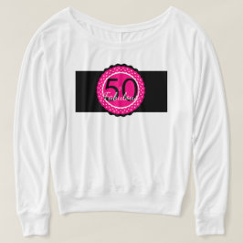Shock rosa och Black 50 & Fabulous Birthday Gift Tee Shirt
