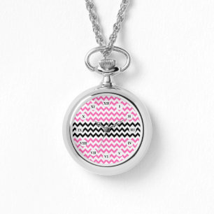 Shock rosa och Black Chevron av Shirley Taylor Armbandsur