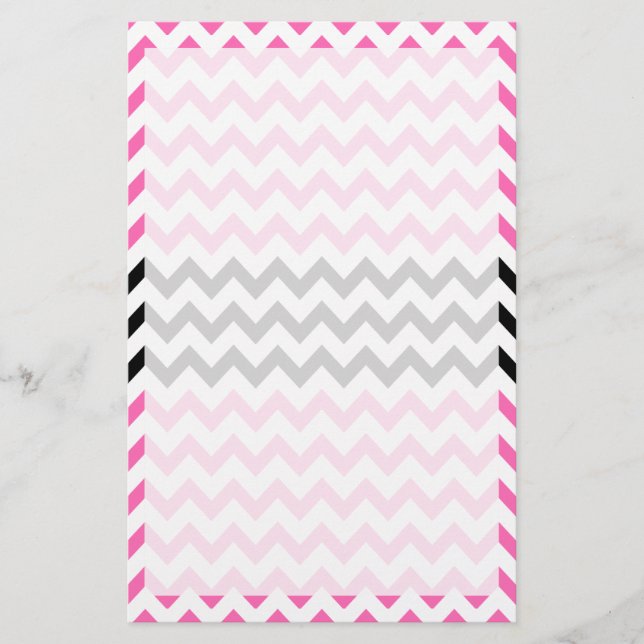 Shock rosa och Black Chevron av Shirley Taylor Brevpapper (Framsida)