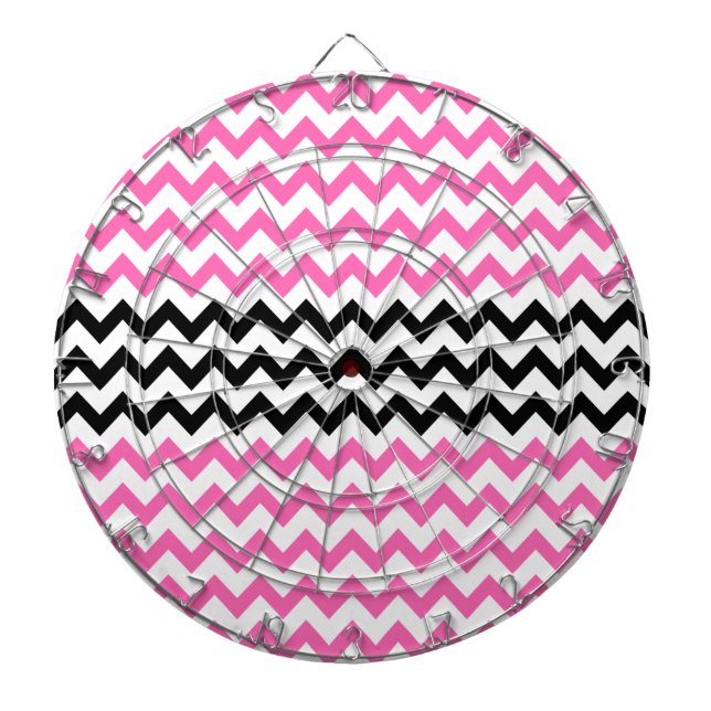 Shock rosa och Black Chevron av Shirley Taylor Darttavla (Framsidan)