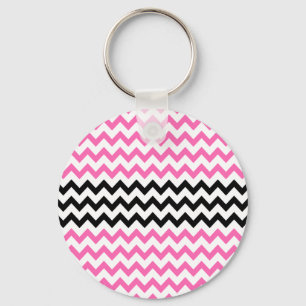 Shock rosa och Black Chevron av Shirley Taylor Nyckelring