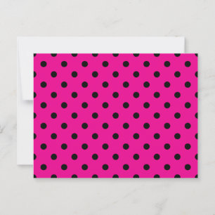 Shock rosa och Black Polka dots Vykort