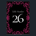 Shock rosa och Black Swirl Gothic Bröllop Bordsnummer<br><div class="desc">Vår vackra virvelformade utformning ger ett modernt inslag till denna insamling av shock rosa och svart gotskt bröllop. Perfekt för en mörk som temat bröllop eller Rockabilly-affär.</div>