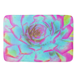 Shock rosa och Blue Succulent Sedum Rosette Badrumsmatta