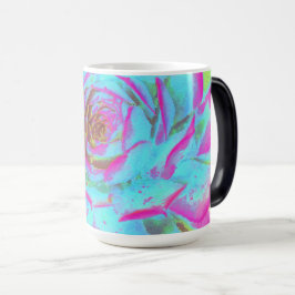 Shock rosa och Blue Succulent Sedum Rosette Magisk Mugg