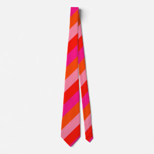 Shock rosa och Bright Orange Rand Neck Tie Slips