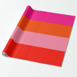 Shock rosa och Bright Orange Rand Presentpapper