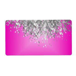 Shock rosa och fauxglitter fraktsedel