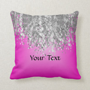 Shock rosa och fauxglitter kudde