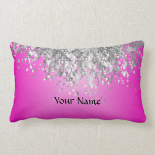 Shock rosa och fauxglitter lumbarkudde