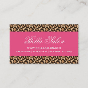 Shock rosa och Girly Leopard Skriv ut Visitkort